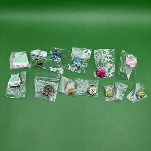 ASSORTED GOOGLE ANDROID PIN COLLECTION Pack - Set of 12 RARE